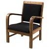 Image de MACABANE ERIS - Fauteuil scandi teck et tissu noir