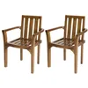 Image de MACABANE MAEVA - Ensemble de 2 fauteuils empilables en bois teck huilé