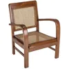 Image de MACABANE DAK - Fauteuil en bois de mindi et cannage bois foncé