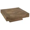 Image de MACABANE MATHIS - Table basse carrée bois massif marron