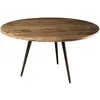 Image de MACABANE ALIDA - Table basse ronde marron 75x75cm teck recyclé pieds métal