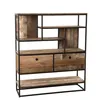 Image de MACABANE ALIDA - Étagère marron 2 tiroirs et 7 niches Teck recyclé Acacia Mahogany recyclé et métal noir