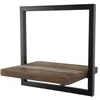 Image de MACABANE ALIDA - Étagère murale S 1 plateau teck recyclé marron structure métal noir