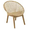 Image de MACABANE SIXTINE - Fauteuil beige dossier arrondi assise en rotin