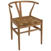 Image de MACABANE SIXTINE - Chaise bois de teck recyclé dossier arrondi et rotin marron