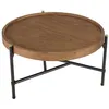 Image de MACABANE SIXTINE - Table basse ronde diam 58 plateau en bois de teck recyclé