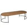 Image de MACABANE SIXTINE - Table basse ovale 163x63cm plateau en bois de teck recyclé