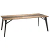 Image de MACABANE MADISON - Table à manger rectangulaire 220x100cm bois Teck recyclé métal et pieds métal noir