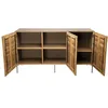 Image de MACABANE MADISON - Buffet naturel et noir 3 portes bois Teck recyclé métal et pieds métal gris anthracite