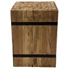 Image de MACABANE SUZY - Table dappoint carrée S 34x34cm bois Teck recyclé cerclée métal noir
