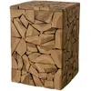 Image de MACABANE SUZY - Table dappoint marron carrée 30x30cm mosaïque bois Teck
