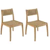 Image de MACABANE VALERIA - Lot de 2 chaises jardin en bois de teck rotin tressé beige