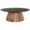Image de Table basse ronde en bois recyclé noir - MACABANE ANDREA - 90x90cm