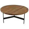 Image de MACABANE DANDY - Table basse ronde 70x70cm bois pin recyclé et pieds métal noir