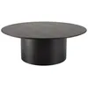 Image de MACABANE DALY - Table basse ronde 90x90cm piètement métal et bois noire