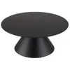 Image de MACABANE DALY - Table basse en bois ronde noire 78x78cm pied conique métal