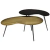 Image de MACABANE JAMES - Set de 2 tables basses ovoïdes en aluminium noir mat et doré