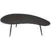 Image de MACABANE JAMES - Table basse ovoïde plateau texturé noir mat pieds métal noir