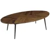 Image de MACABANE KIARA - Table basse en bois recyclé ovale 135x70cm plateau chevrons