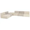 Image de MACABANE GLORIA - Canapé modulable 6 pièces en coton gris et beige GLORIA (6 COLIS)
