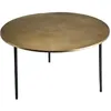 Image de MACABANE JONAS - Table basse ronde 80x80cm plateau aluminium doré pieds noirs
