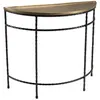 Image de MACABANE JOHAN - Console demi-lune 90x36cm alu doré pieds métal noirs torsadés