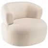 Image de MACABANE GASTON - Fauteuil en tissu bouclette blanc assise arrondie