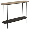 Image de MACABANE JULIA - Console 2 plateaux 100x30cm bi-matière marron/noir pieds métal