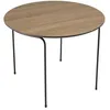 Image de MACABANE JULIA - Table basse ronde 60x60cm pieds métal noir et bois marron