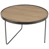 Image de MACABANE JULIA - Table basse ronde 60x60cm bois pieds asymétriques marron