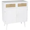 Image de MACABANE SANDRO - Buffet 2 portes 2 tiroirs cannage naturel et bois blanc