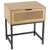 Image de MACABANE MARCEAU - Table de chevet en bois 1 tiroir cannage naturel pieds métal