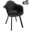 Image de MACABANE MALO - Lot de 6 fauteuils noirs dossier arrondi