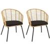 Image de MACABANE MALO - Lot de 2 fauteuils en rotin synthétique couleur naturelle