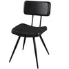 Image de JAMES Lot de 2 chaises de salle à manger - Métal - Revêtement en simili noir - Style contemporain - L 41 x P 59 cm