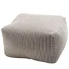 Image de Pouf carré en velours côtelé gris perle - MACABANE - Albane - Vintage - Intérieur