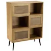 Image de MACABANE CHARLIE - Buffet bois 3 niches 3 portes effet cannage marron