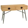 Image de MACABANE HELENA - Console 2 tiroirs en bois pin et pieds métal vert