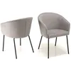 Image de MACABANE ULYSSE - Lot de 2 chaises tissu gris clair pieds acier noir
