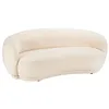 Image de MACABANE LEOPOLD - Canapé haricot 3 places en tissu bouclette blanc