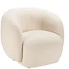 Image de MACABANE LEOPOLD - Fauteuil arrondi en tissu bouclette blanc