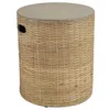 Image de MACABANE HECTOR - Table dappoint ronde plat. en béton socle en bambou