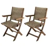 Image de Lot de 2 fauteuils pliants - Acacia et rotin