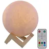 Image de  nB Moon - Veilleuse Lune avec Enceinte Sans Fil Diffusion de Musique par Bluetooth Socle en Bois Lumière personnalisable