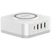 Image de Chargeur secteur WE 3 Port USB A + 1 Port USB-C + 1 socle charge sans-fil Total 32W Power Delivery/QC 3.0 coloris blanc.