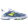 Image de Chaussures de Tennis - BABOLAT - JET TERE - Blanc/Bleu - Confort et Amorti - Durabilité Michelin