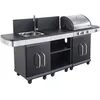 Image de Barbecue Gaz Fidgi Desserte + Evier - Cookin Garden - Barbecue/Plancha à gaz - 3 Brûleurs - Puissance 145 Kw