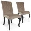 Image de MENZZO Lot de 2 chaises Beata velours Taupe - Chaises Salle À Manger