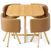 Image de MENZZO Table et chaises scandinaves Oslo Taupe - table à manger L90 x P90 x H75 cm