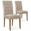 Image de MENZZO Lot de 2 chaises Cecil Tissu Beige - Chaises Salle À Manger
